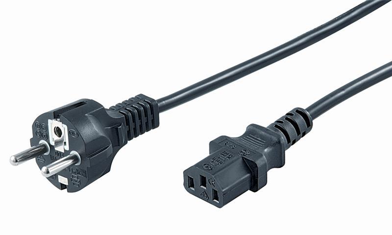 NETTKABEL, C13, svart, rett, 1.8m