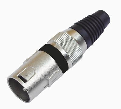 XLR-PLUGG 3-PIN, HAN, SVART