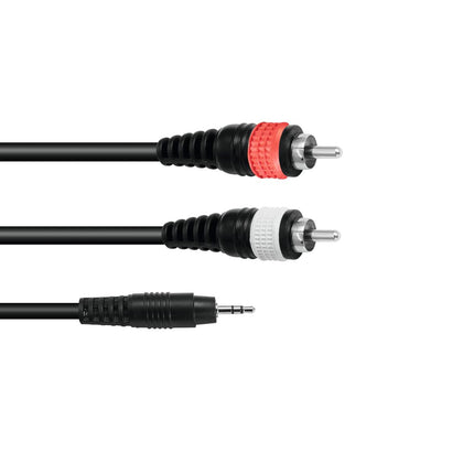 KABEL 3,5 mm Jack - 2xRCA svart OMNITRONIC