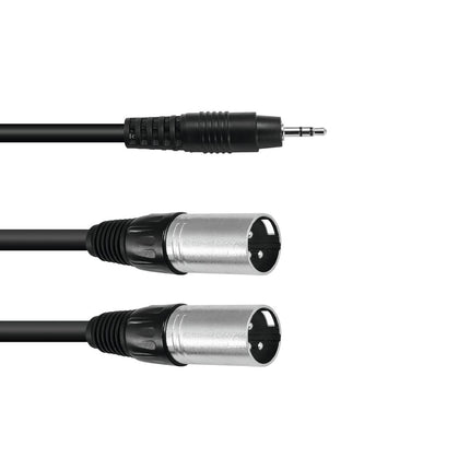 KABEL 3,5 Jack/2xXLR(M) 3m SVART. OMNITRONIC