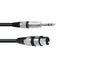 Kabel XLR(F) - Jack balansert 0.9m bk