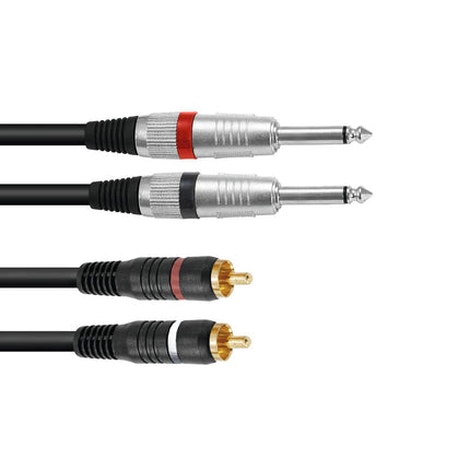 2x Jack mono - 2x RCA BK kabel