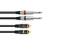 Kabel 2 x jack mono / 2 x RCA 1.5m sort