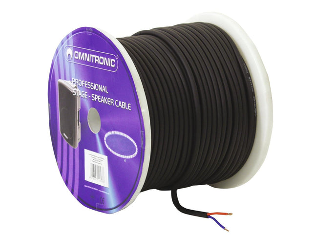 Høyttaler kabel 2x1.5mm 100m svart OMNITRONIC