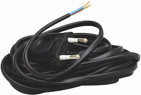 LAMPETTLEDNING, MED EUROPLUGG, 4 M, SVART