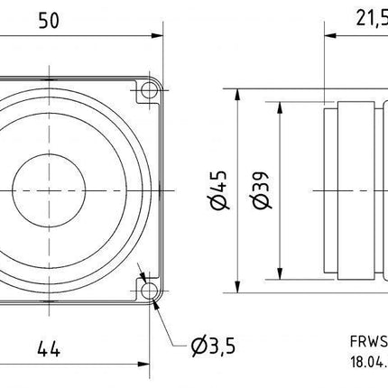 D05 HØYTTALER 5 cm 2" 4-OHM VISATON 2209