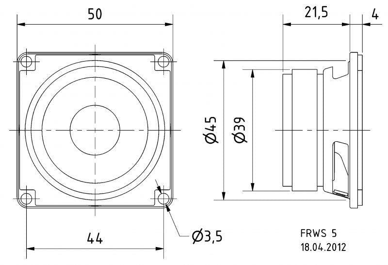D05 HØYTTALER  5cm 2" 4-OHM VISATON 2209