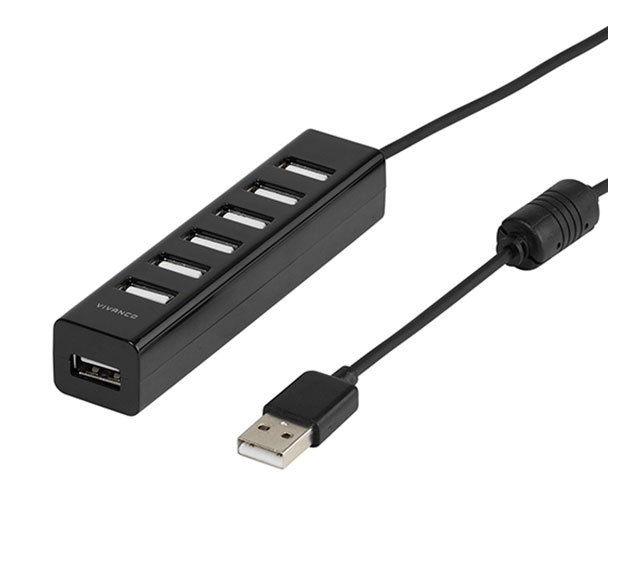 IT-USBHUB7PWR, USB 2.0-hub, 7 porter, inkl. strømforsyning