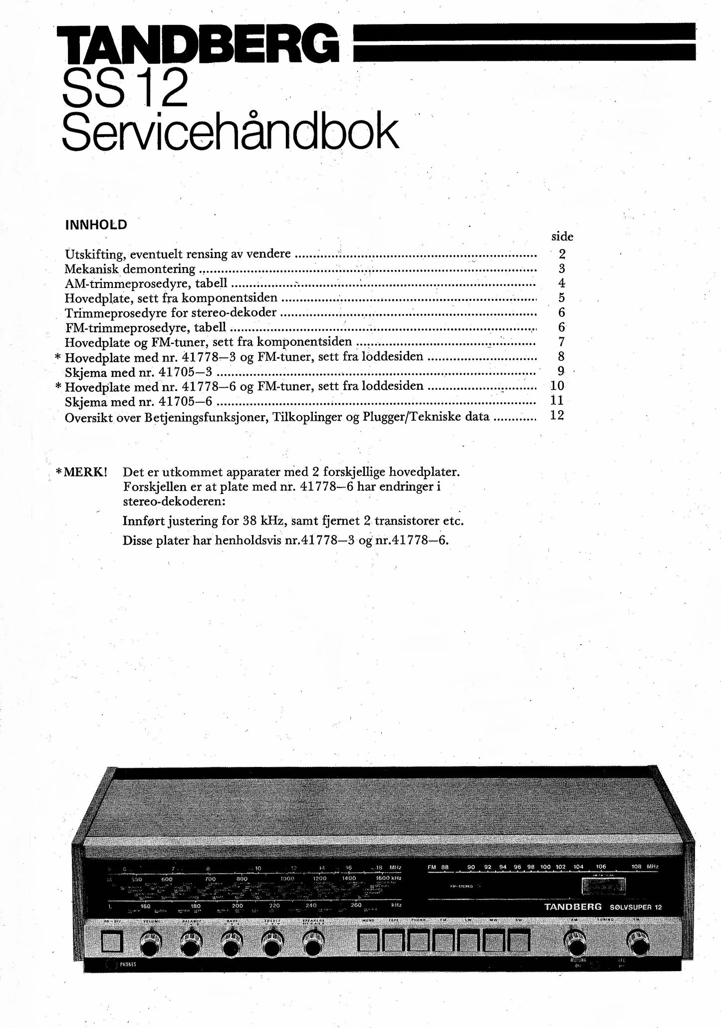 Servicehåndbok Sølvsuper 12, PDF, Norsk, 22s