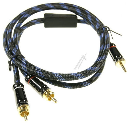 HQ PREMIUM KABEL 3,5mm JACK -- 2X PHONO HAN 1,5m