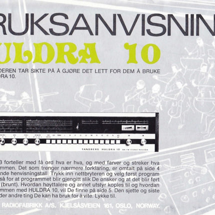User manual for Huldra10, PDF, Norwegian, 6 pages