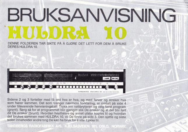 User manual for Huldra10, PDF, Norwegian, 6 pages