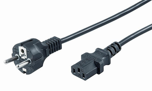 NETTKABEL, C13, svart, rett, 1.8m