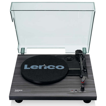 Lenco LS-10BK platespiller i tre med innebygde høyttalere, svart