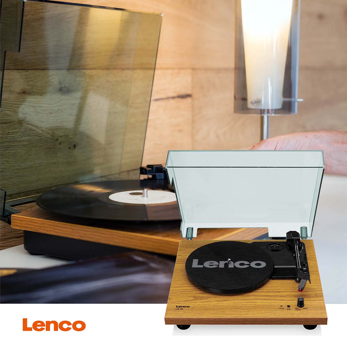 Lenco LS-10WD platespiller med innebygde høyttalere - Tre