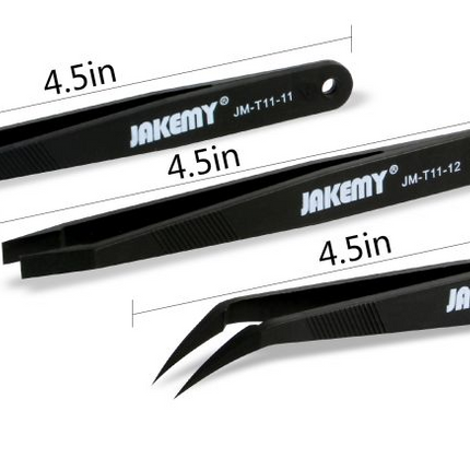 ANTI-STATISKE PINSETTER, 3 DELER