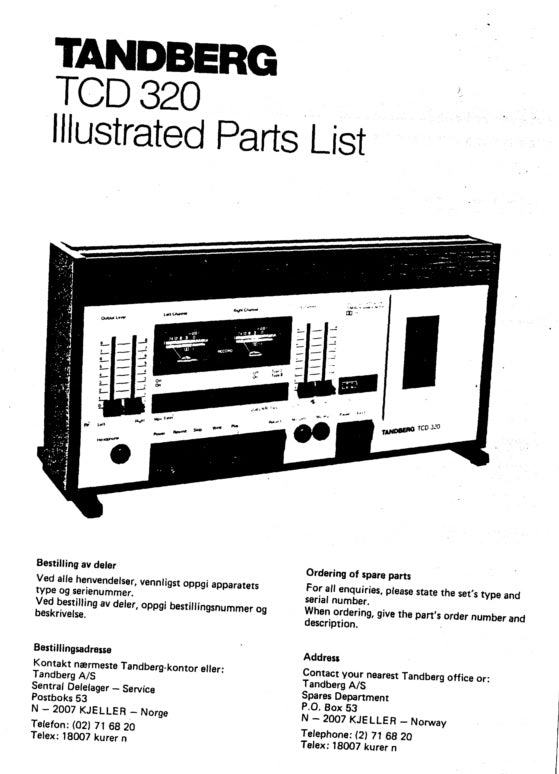 Deleliste for TCD320 PDF 10s