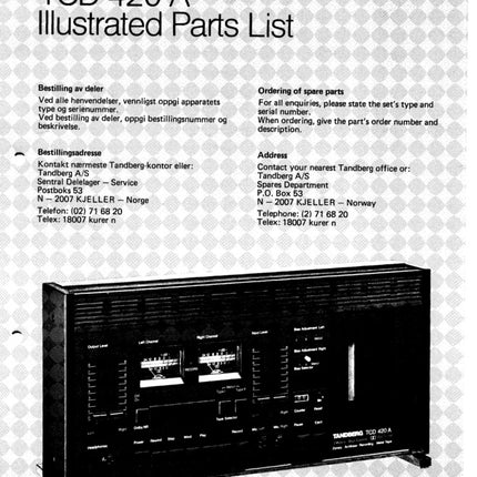 Delekatalog til TCD420A PDF 12s