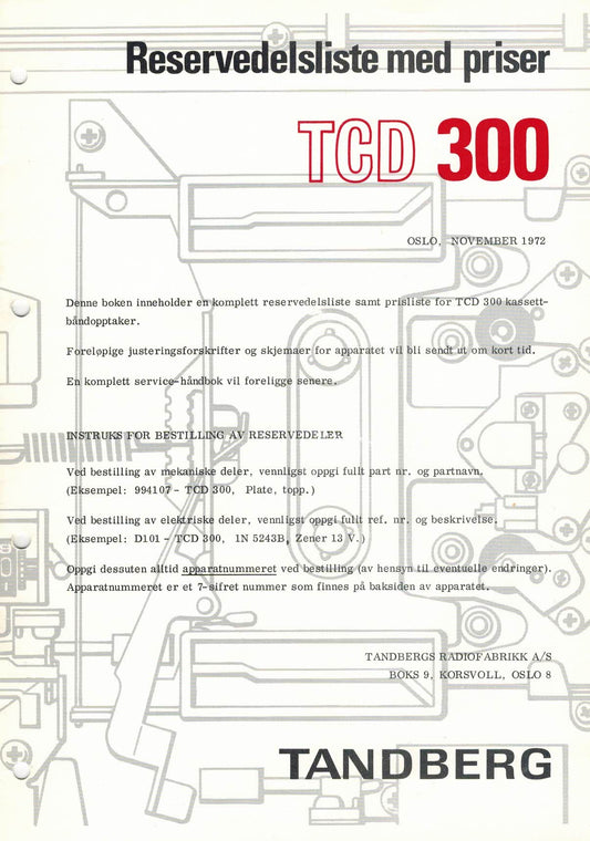 Deleliste TCD300  PDF Norsk 10s