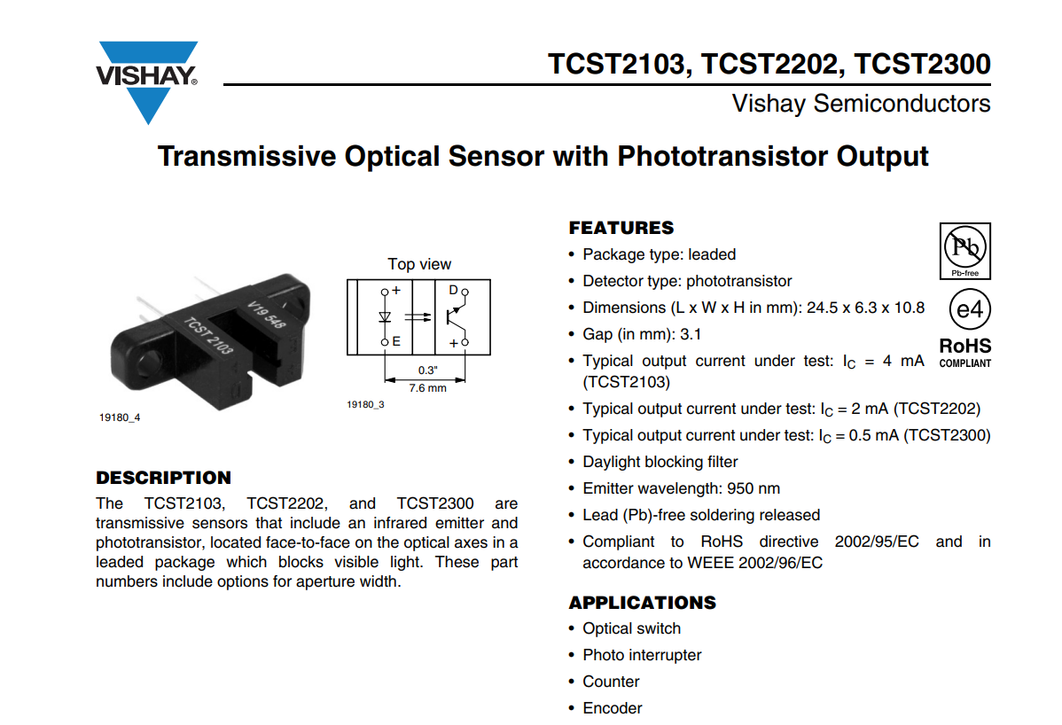 TCST2103 OPTOKOBLER