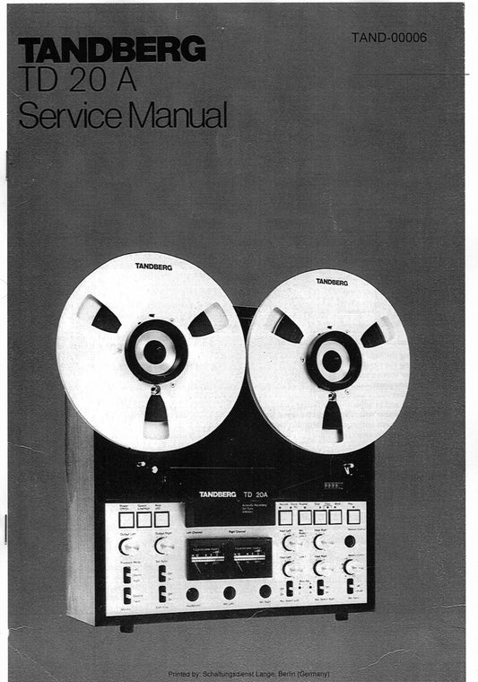 TD20A Service manual  kopi, papir, sort/hvit,