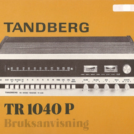Brukermanual til TR1040P - Tandberg, Norsk, PDF