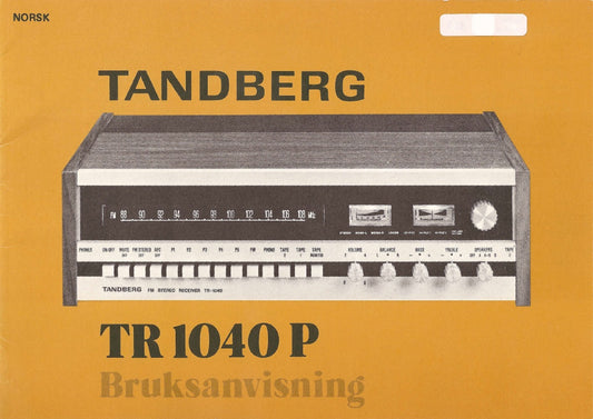 Brukermanual til TR1040P - Tandberg, Norsk, PDF