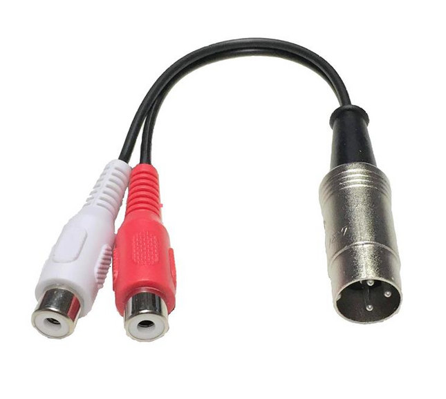 3-PIN DIN hann - 2 X Phono hunn 0,2m