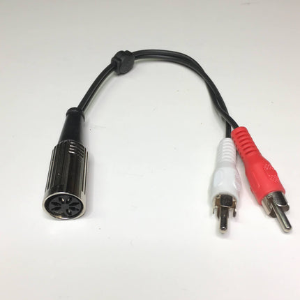 Adapter fra 7-pin DIN hunn til 2 x RCA hann