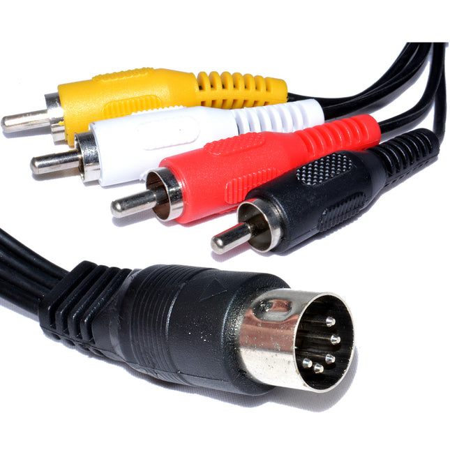 KABEL 1.5m 5-PINNERS DIN - til 4 stk RCA