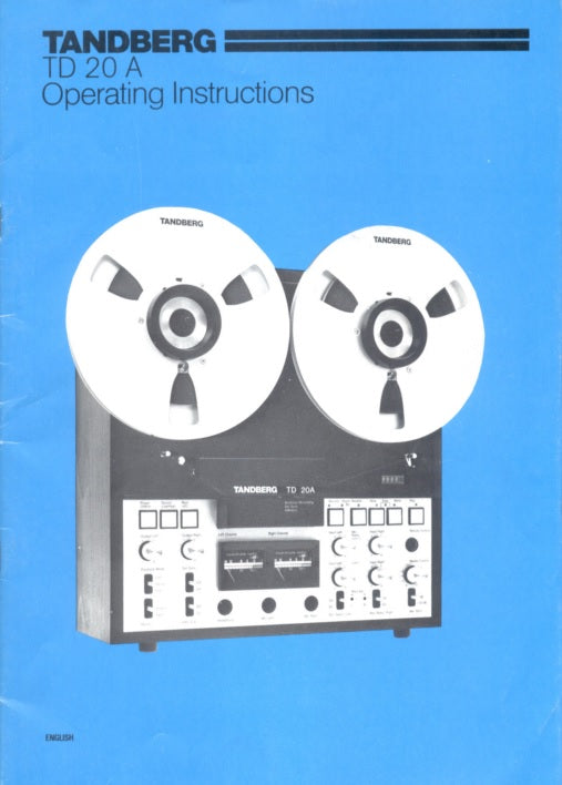 Bruksanvisning for TD20A, PDF, Engelsk, 33s