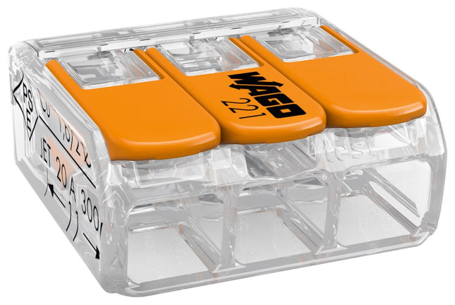 WAGO KOPLINGSKLEMME  FOR 3 LEDERE, 32A, 400V